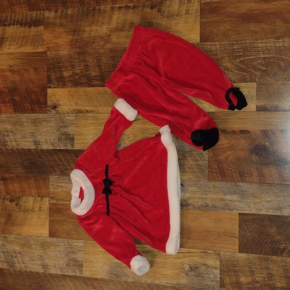 Carter's 6 to 9 month red velvet matching two-piece set